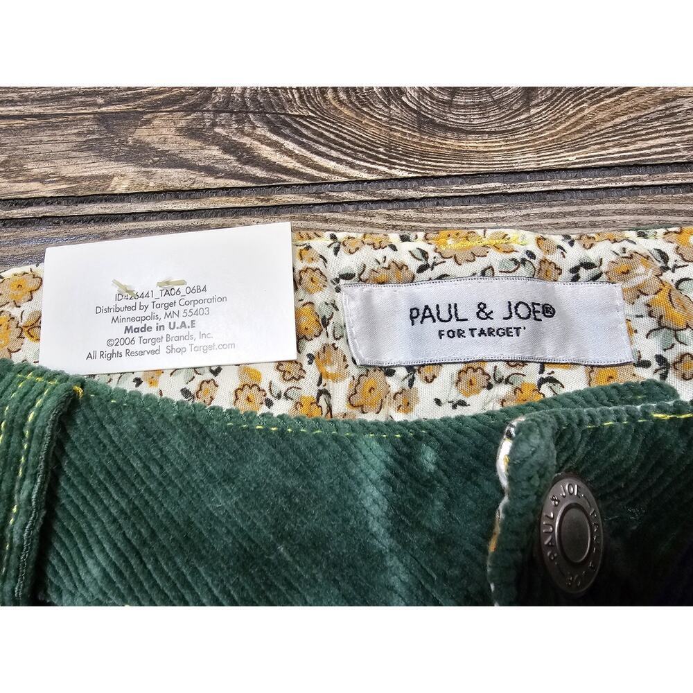 Vintage Paul And Joe Corduroy Pant Womens Sz 5 Green NWT 2006 Target Y2K - Picture 3 of 10